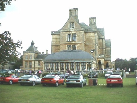 924 line up in front of Walton Hall, my car is flanked by 2 silver 924s